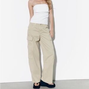 NWT ZARA TRF WIDE LEG CARGO PANTS